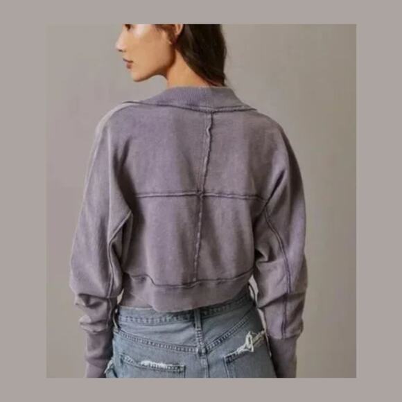 Anthropologie Sweaters - New Anthropologie Pilcro Cropped Cotton Shrug in Purple- Size XL